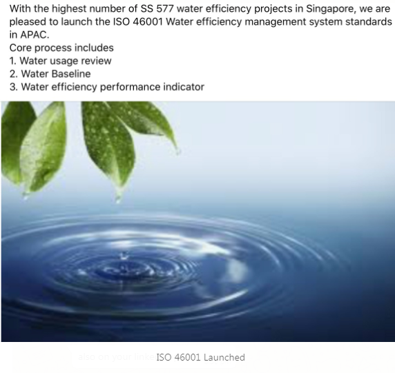 ISO 46001 Water efficiency management system.