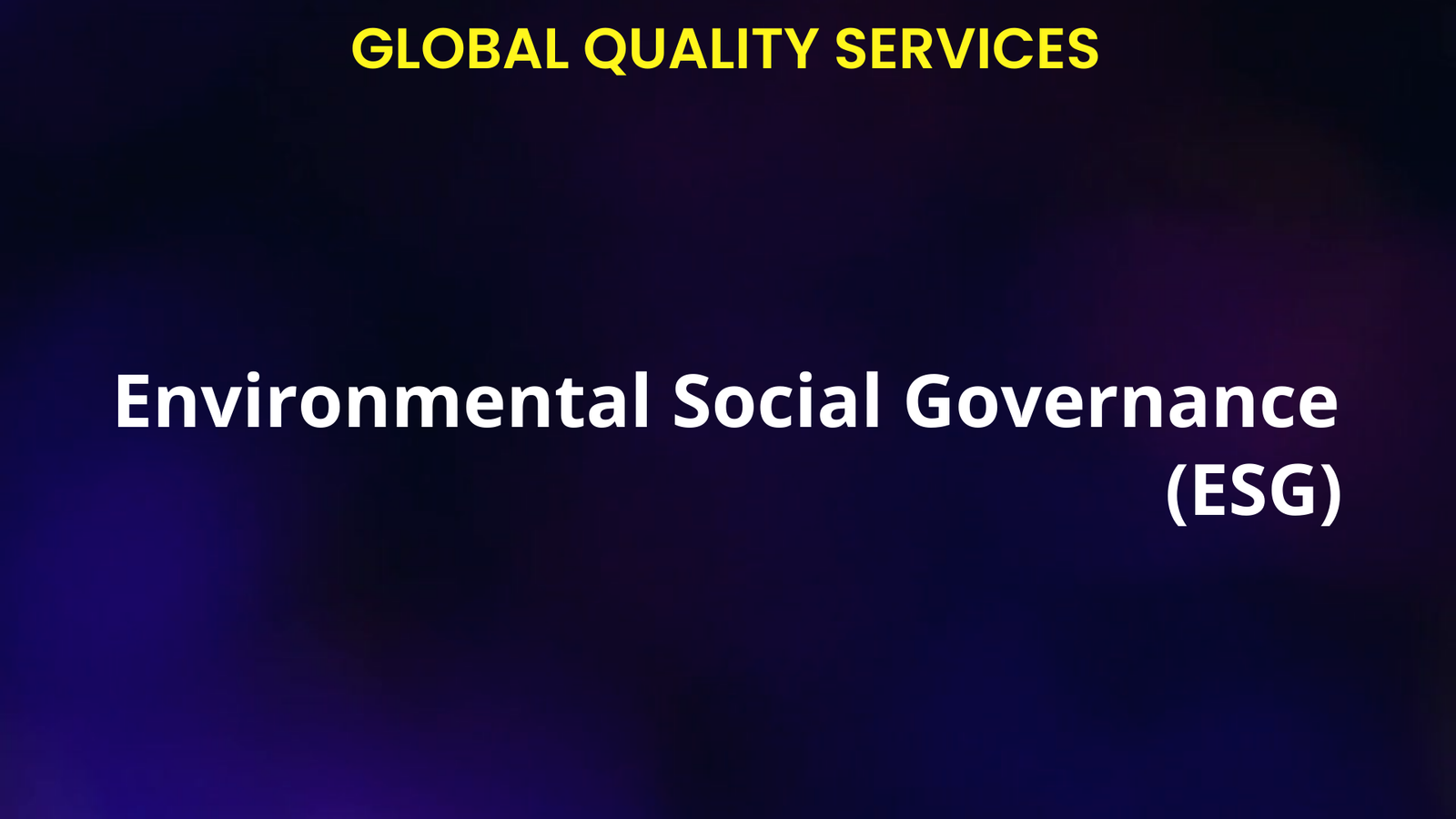 Environmental Social Governance